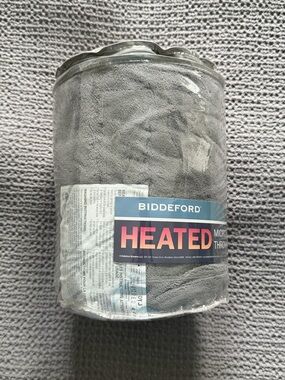 Biddeford Heated Microplush Throw Blanket - Gray